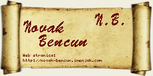 Novak Bencun vizit kartica